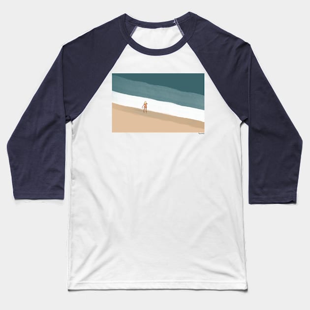 Surf Baseball T-Shirt by blacknallillustration